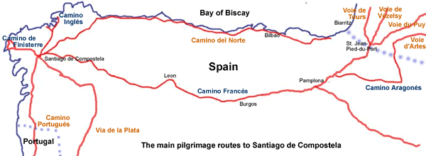 Camino de Santiago de Compostela Map