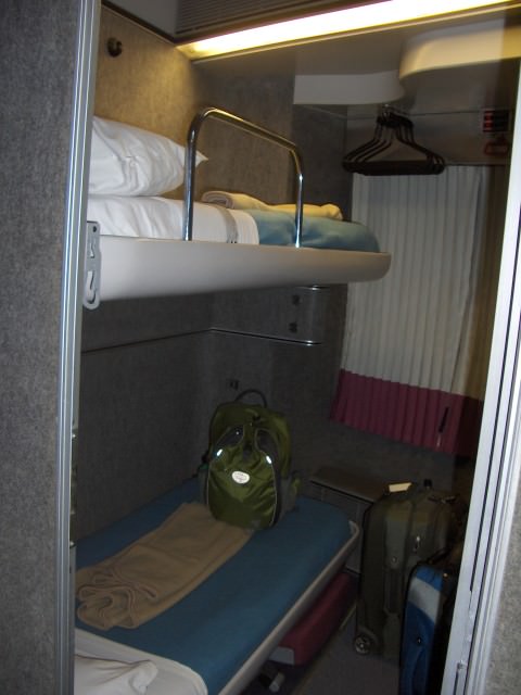 Cabin on overnight train from Granada to Barcelona