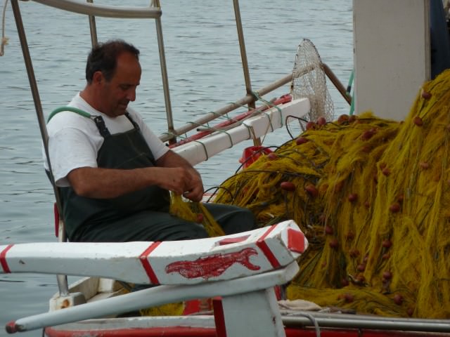 Local fisherman in Argostoli, Greece