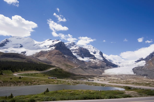 View from Icefields Parkway to the Columbia Icefield