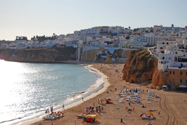 Albufeira Town and Beach on Portugal's Algarve