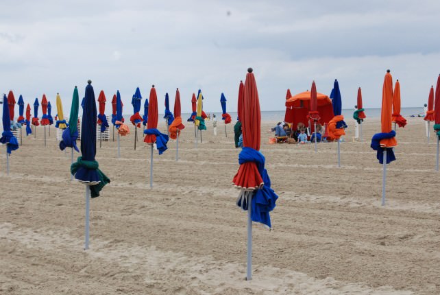 Parasols on the Beach in Deauville