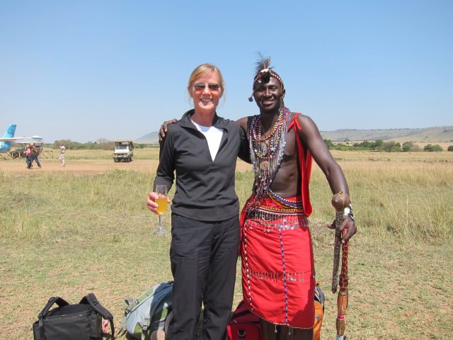 Ethel with Masai Warrior