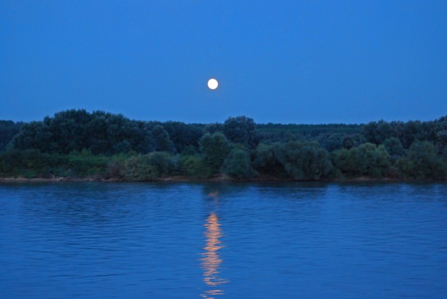 Deck Dining - Full Moon on the Danube