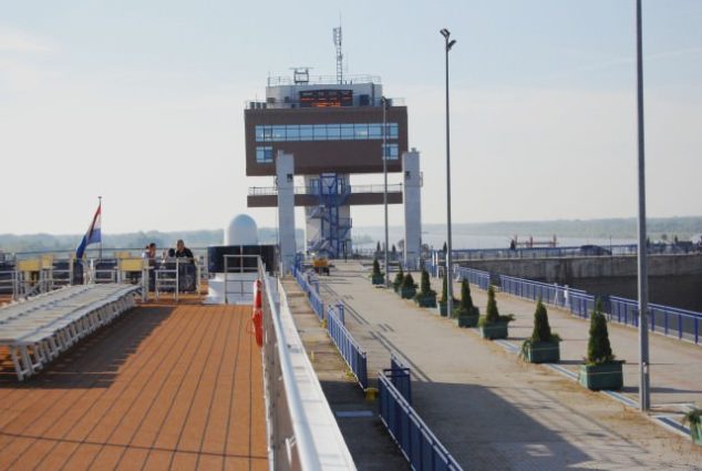 Uniworld River Princess Traverses Gabcikovo Hydroelectric Dam and Lock