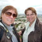 Viv and Jill Enjoy Splendid Views of Paris from the Eiffel Tower