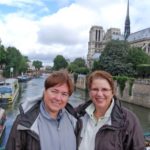 Viv and Jill at Notre Dame in Paris with Globus