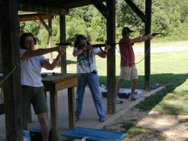 Jeannette and Friends at Outdoor Firing Range