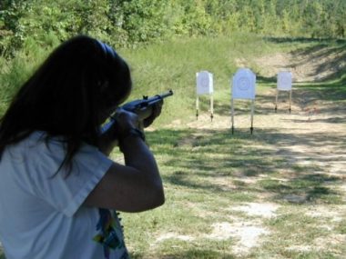 Jeannette Shooting her Ruger 22 Rifle