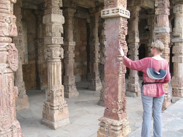 Cherie Thiessen at Qutab Minar in India - Photo by David Dossor