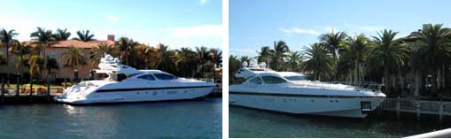 David Stern's yacht and house | My Touch photo on left | Canon camera photo on right
