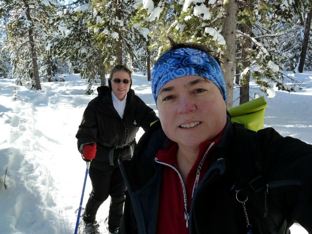 Jill and Viv Go Snowshoeing