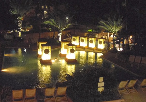San Juan Marriott Resort & Stellaris Casino Pool at Night