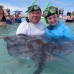 Dan and Jeannette Swimming with Sting Rays in Antiqua