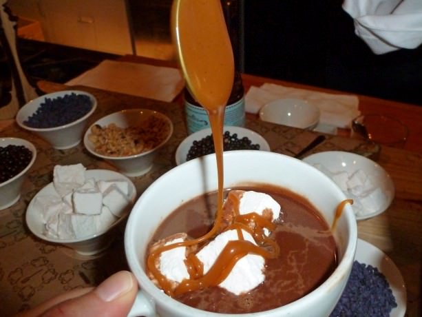 Valrhona Hot Chocolate with Marshmallows and Caramel