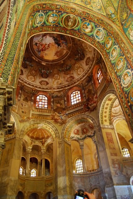 Mosaics in Basilica Sant Vitali in Ravenna, Italy.