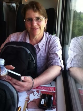 Jill on the Train from Rome to Venice