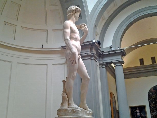 Michelangelo's Sculpture of David at the Galleria dell'Accademia in Florence, Italy
