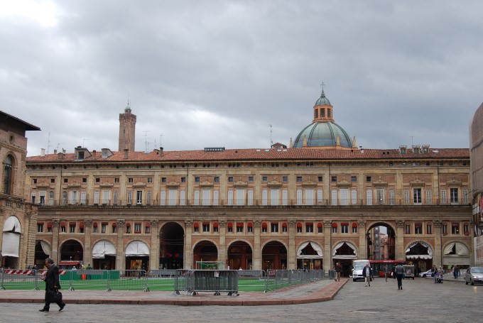 Piazza Maggiore in Bologna, Italy