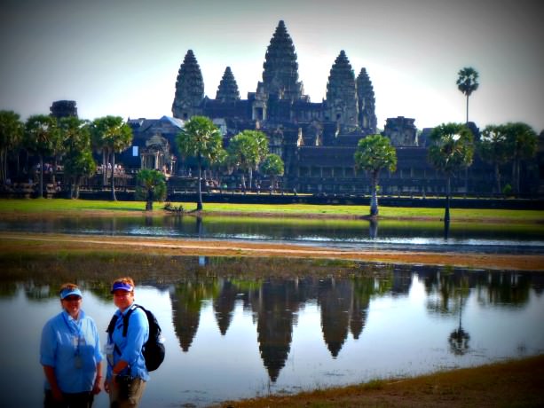 Jill and Viv at Angkor Wat - Uniworld Mekong Cruise