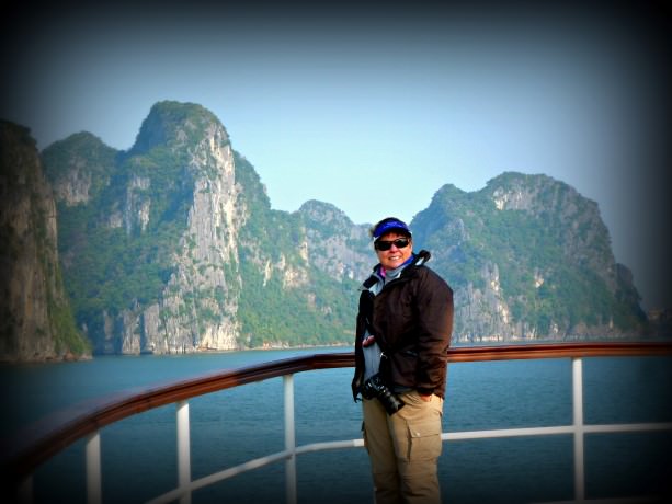 Viv on the Sundeck of Emeraude in Halong Bay
