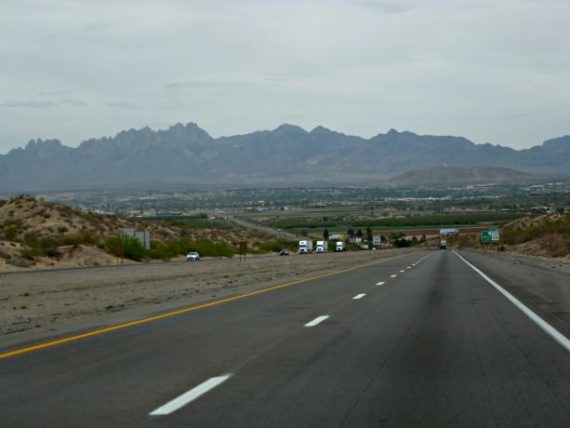 Approaching Las Cruces in New Mexico