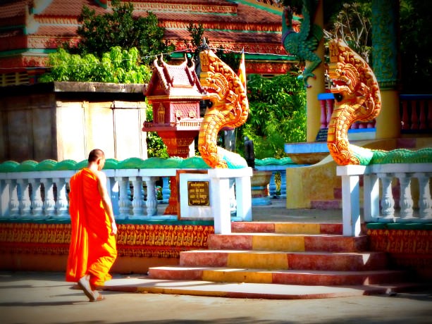 Cambodian Monk at Temple
