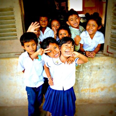 Visiting Cambodian Village School Kids
