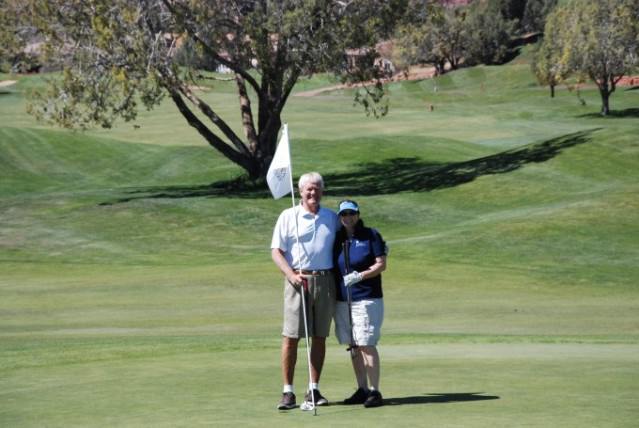 Jill with golfing buddy Rod
