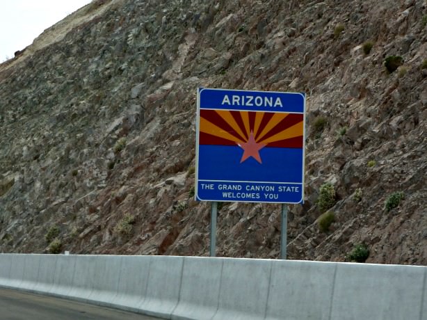 Entering Arizona from Nevada