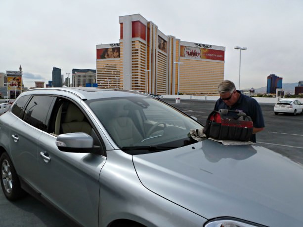 Jim fixes a rock chip on the Volvo XC60