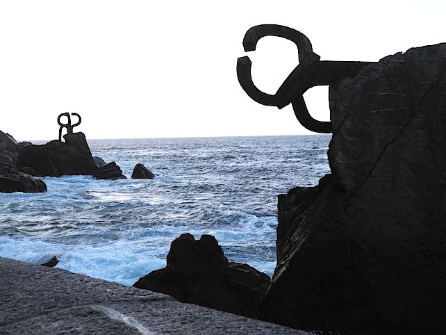 "Wind Comb", by the sculptor Eduardo Chillida is San Sebastian's most famous piece of public art. Photo by Mary D'Ambrosio.