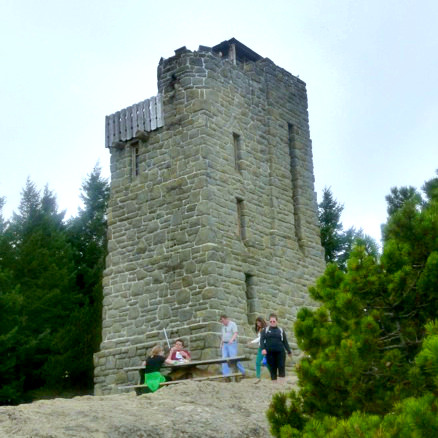 Stone observation tower in Moran State Park, Washington