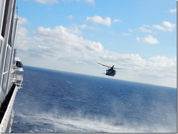 Emergency Helicopter Passenger Evacuation from ms Rotterdam off the Coast of Portugal