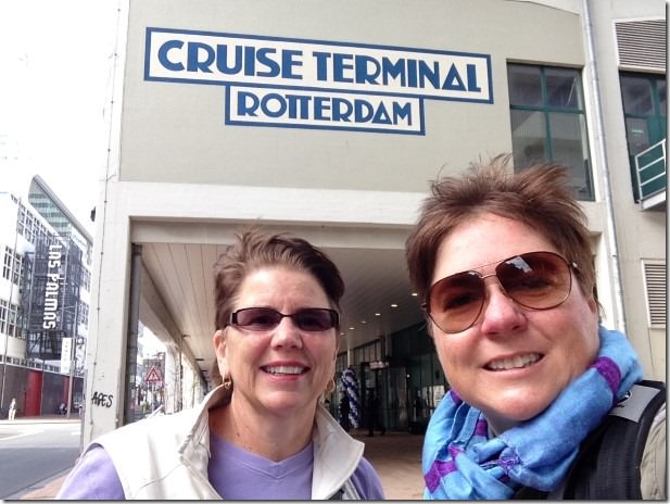 Jill and Viv at Rotterdam Cruise Terminal