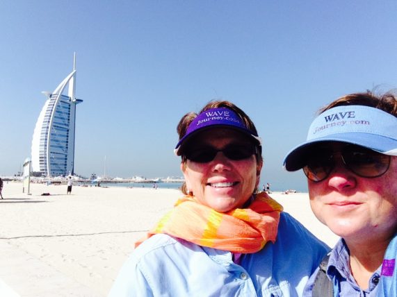 Jill and Viv in Dubai with Holland America Line