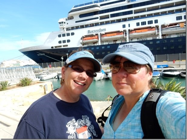 Jill and Viv in Valletta, Malta with Holland America ms Rotterdam