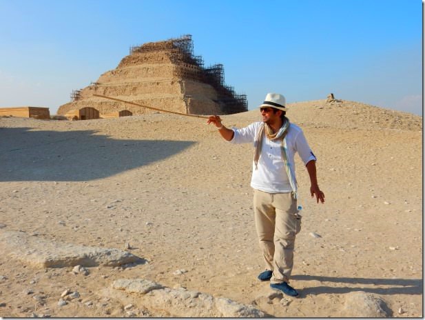Ramses Guide Sam at Sakkara Step Pyramid