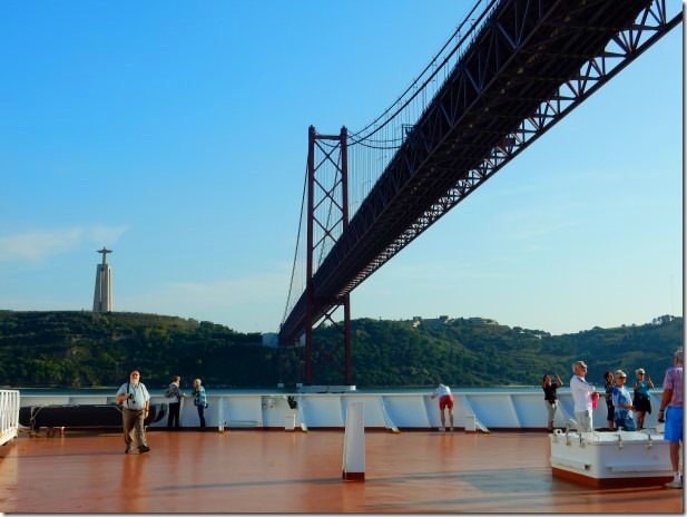 ms Rotterdam Sails Away from Lisbon, Portugal