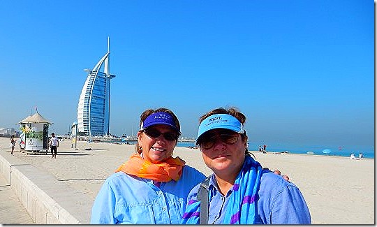 Jill and Viv at Jumeirah Beach