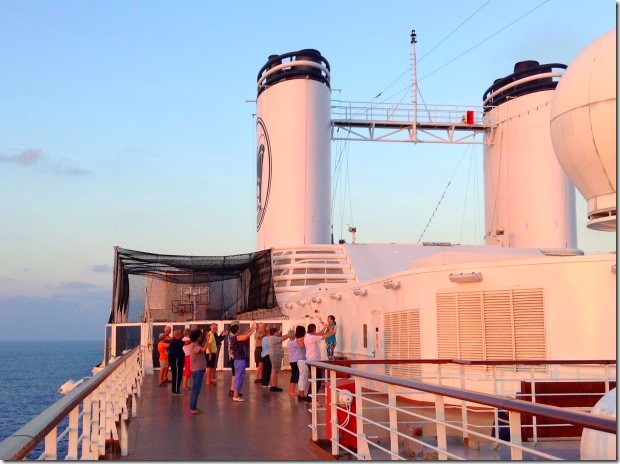 Tai Chi on the Sports Deck of ms Rotterdam