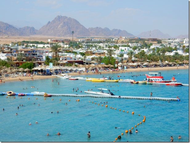 View of Sharm El-Sheik from Iberotel Lido Hotel Rooftop Deck