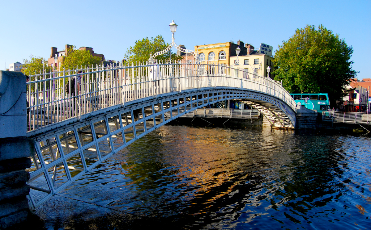 Ha'penny Bridge in Dublin, Ireland