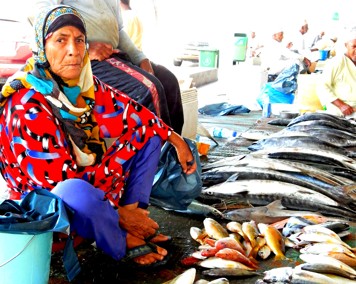 Woman at Fish Market in Muscat, Oman