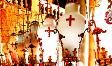 Lamps above Stone of the Anointing