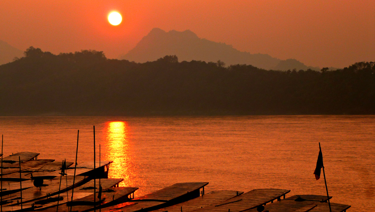 Mekong River Sunset in Laos