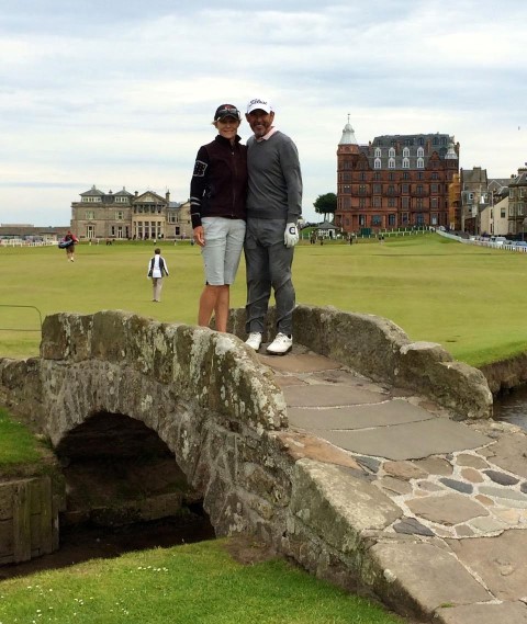 Ethel and Terry DeMarr at St. Andrews Old Course