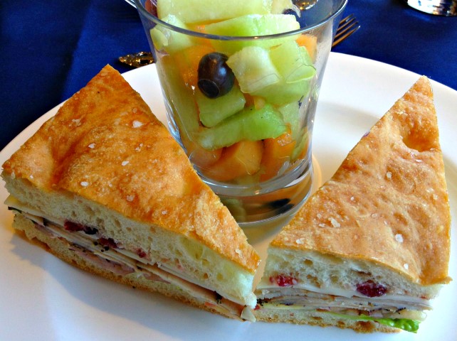 Lunch - Sliced Turkey on Foccacia with Fruit Cup