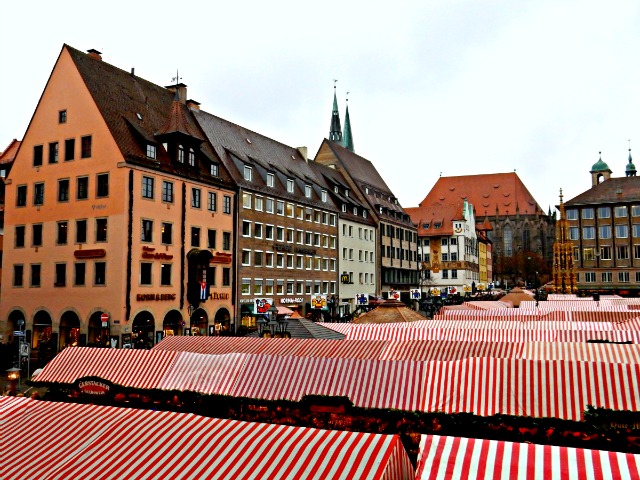 Nuremberg Christmas Market at Haupmarkt - Traditional Stall Colors