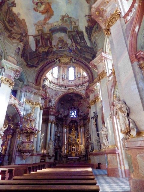 The Baroque Church of St Nicholas in the Lesser Town Square of Prague.